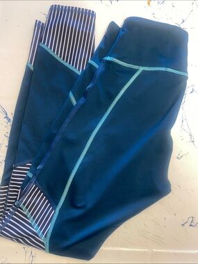 Fila Navy Blue & Teal Athletic Leggings